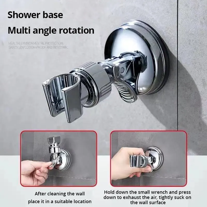 Adjustable shower stand with suction cup, lotus canopy bracket, hand shower head, bathroom nozzle fixed base.