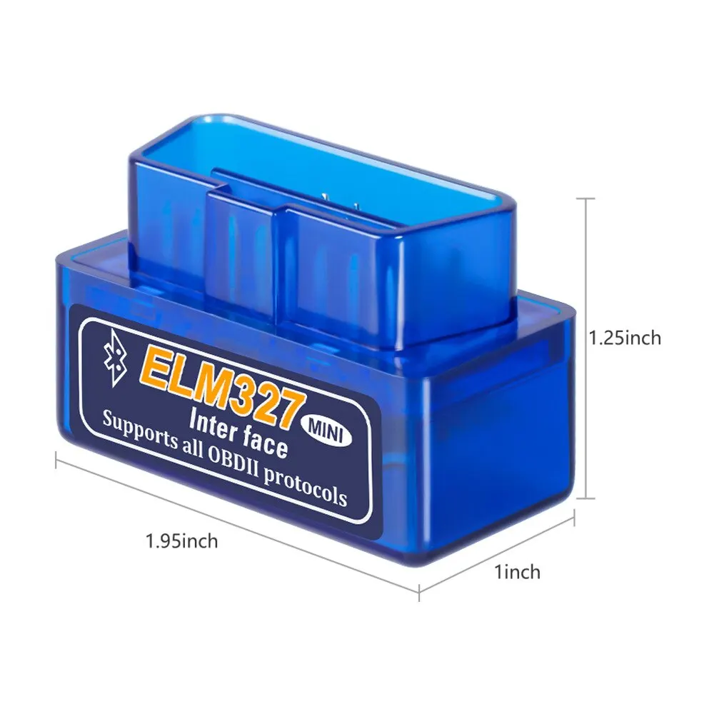 Mini ELM327 v2.0 OBD2 Bluetooth-Autodiagnosetool für Android, unterstützt Code-Scanner, Smart-Scan-Tool, OBD2-Scanner, Mini E.