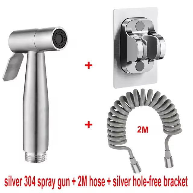 SteelFlow™ Stainless Steel Handheld Bidet Sprayer Set