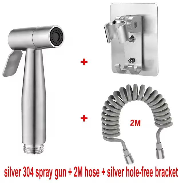 SteelFlow™ Stainless Steel Handheld Bidet Sprayer Set