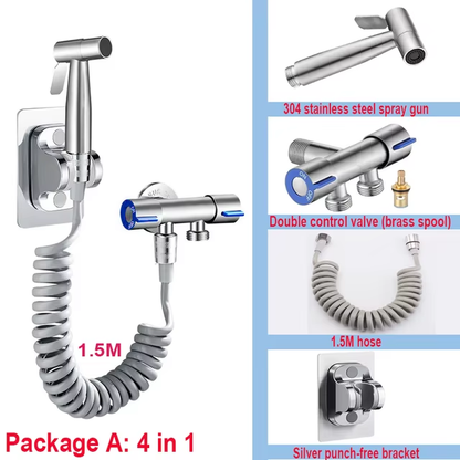 SteelFlow™ Stainless Steel Handheld Bidet Sprayer Set