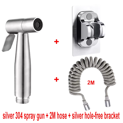 SteelFlow™ Stainless Steel Handheld Bidet Sprayer Set