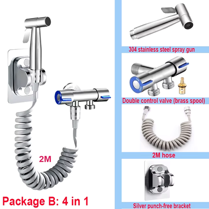 SteelFlow™ Stainless Steel Handheld Bidet Sprayer Set