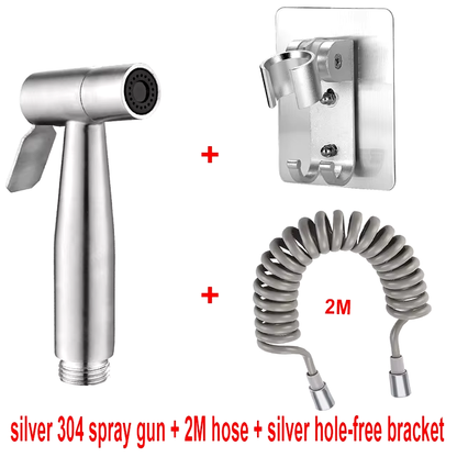 SteelFlow™ Stainless Steel Handheld Bidet Sprayer Set