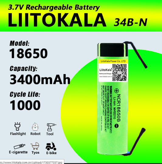 PowerCoreTech™ High-Capacity High-Quality Rechargeable Original 18650 Li-ion Battery for DIY & Electronics