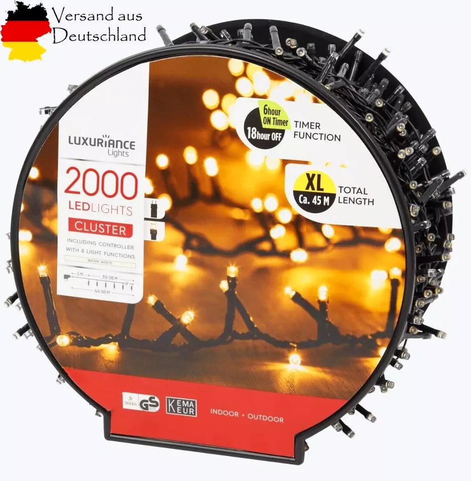 WarmGlow™ – Festive 1500, 2000 LED String Lights for Indoor & Outdoor Use