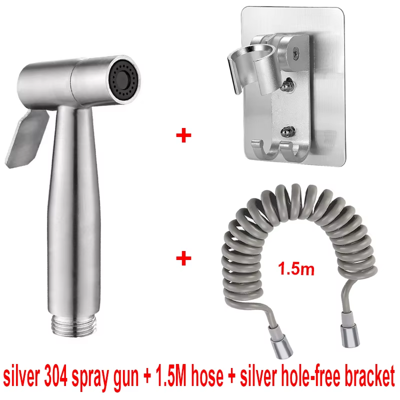 SteelFlow™ Stainless Steel Handheld Bidet Sprayer Set